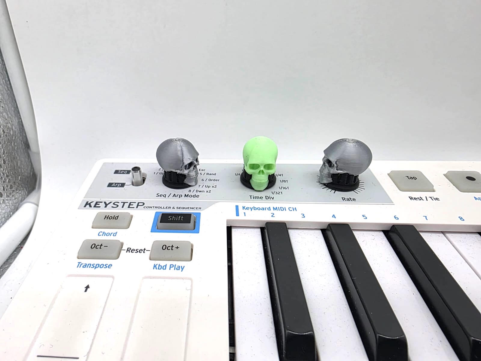 20 D-Schaft Potis, Typ Terminator in metallic-grau und neon-grün
