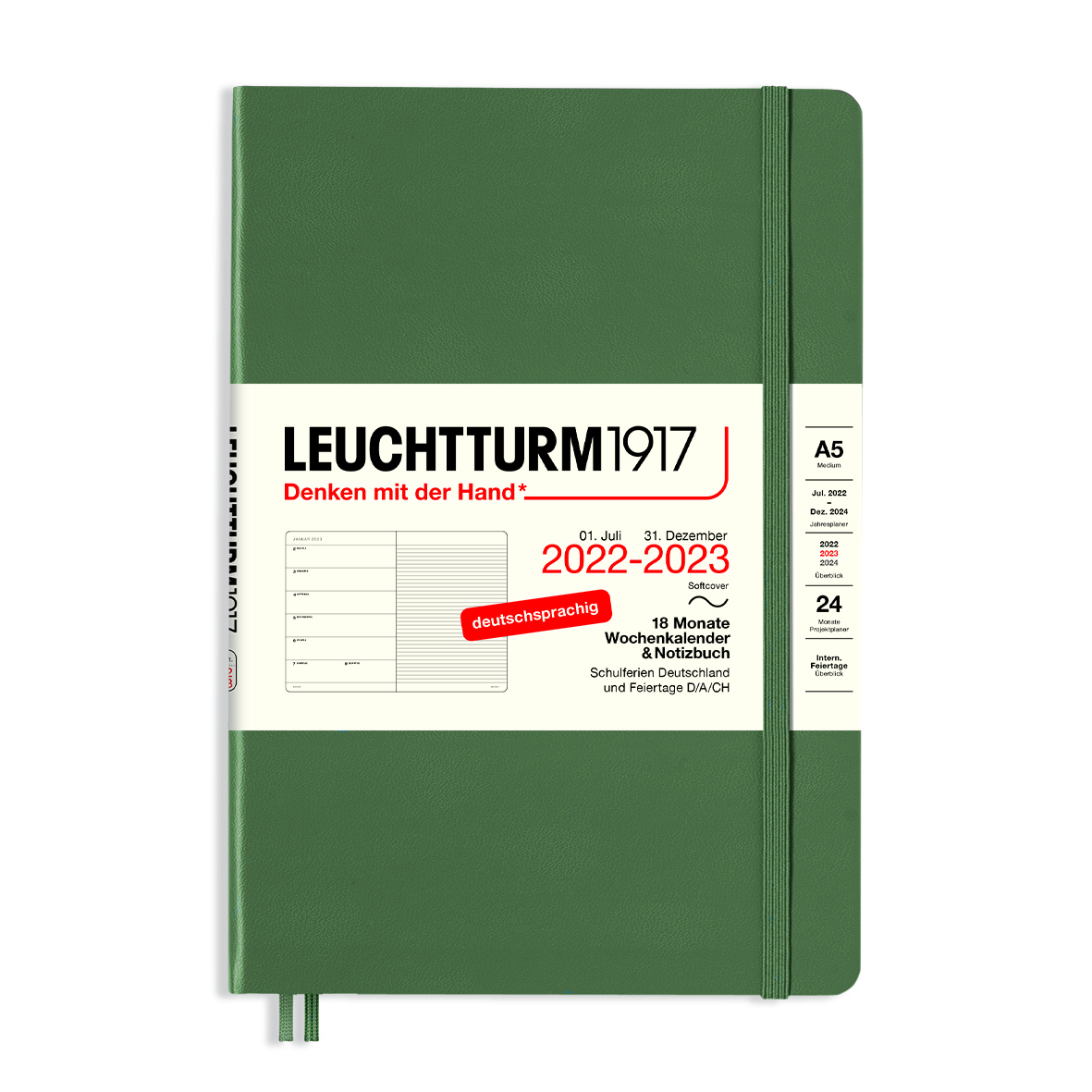 Leuchtturm - Wochenkalender & Notizbuch Olive