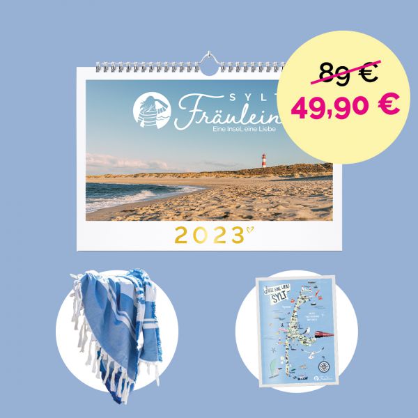 Weihnachts-Set: Sylt Fräulein Strandtuch - Kalender - Sylt Karte