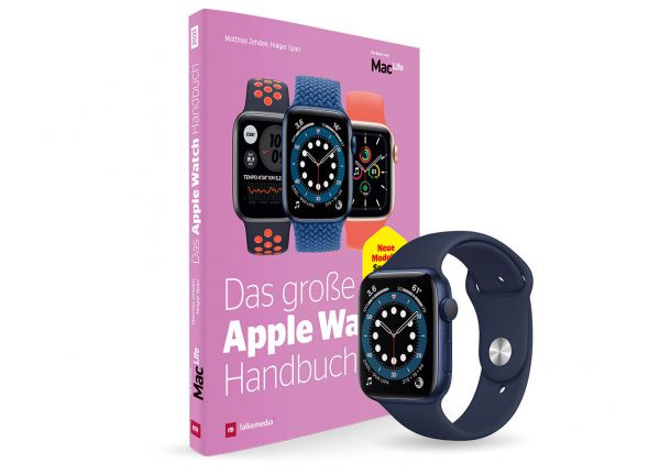 Apple Watch 6 44mm Blau + Apple Watch Buch